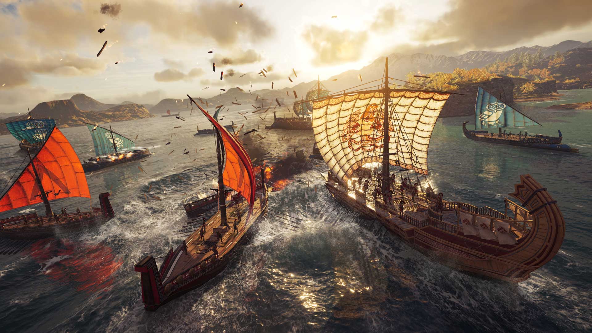 Naval battle in Assassin's Creed Odyssey.