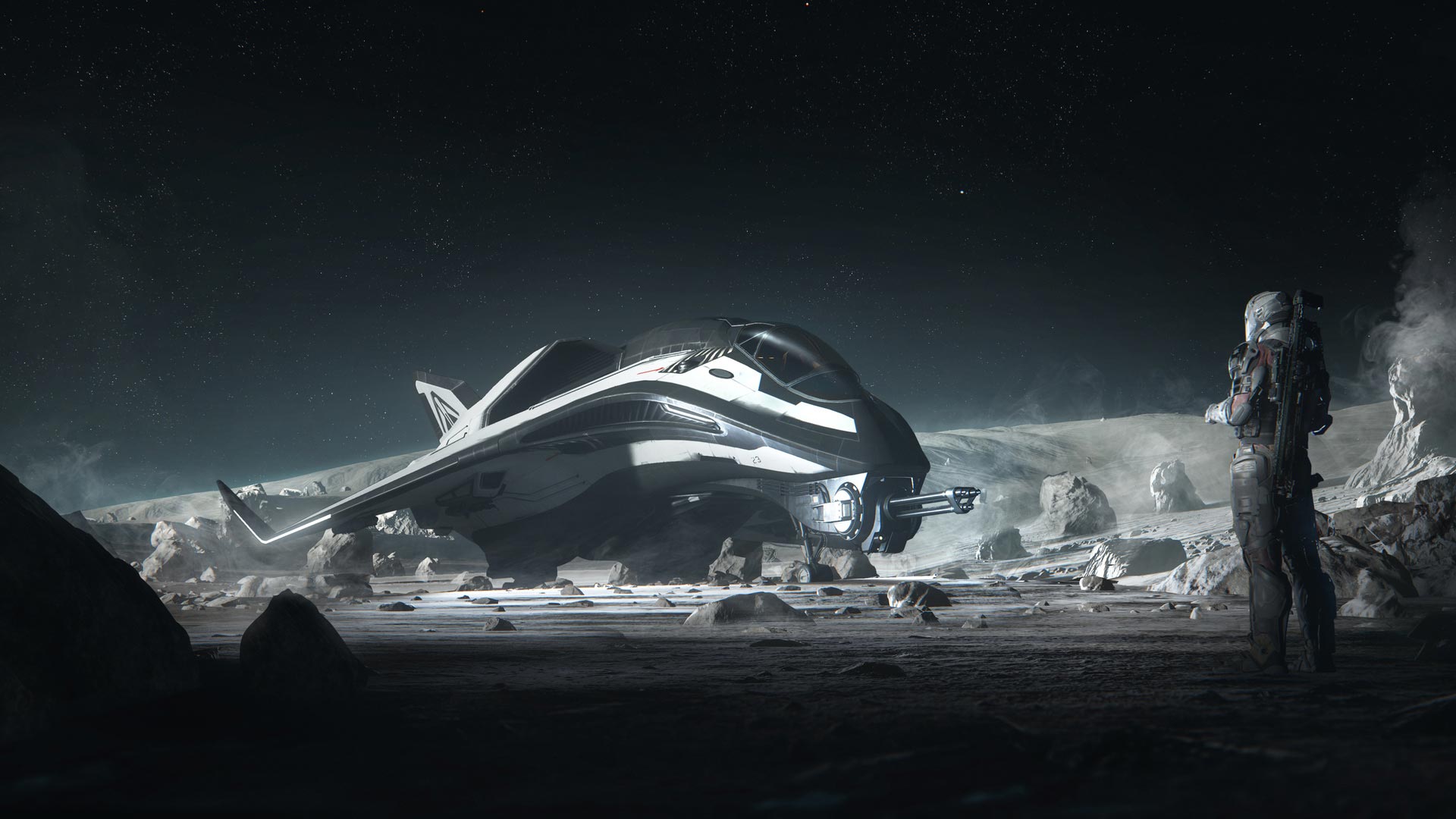 A spaceship as seen in Star Citizen.