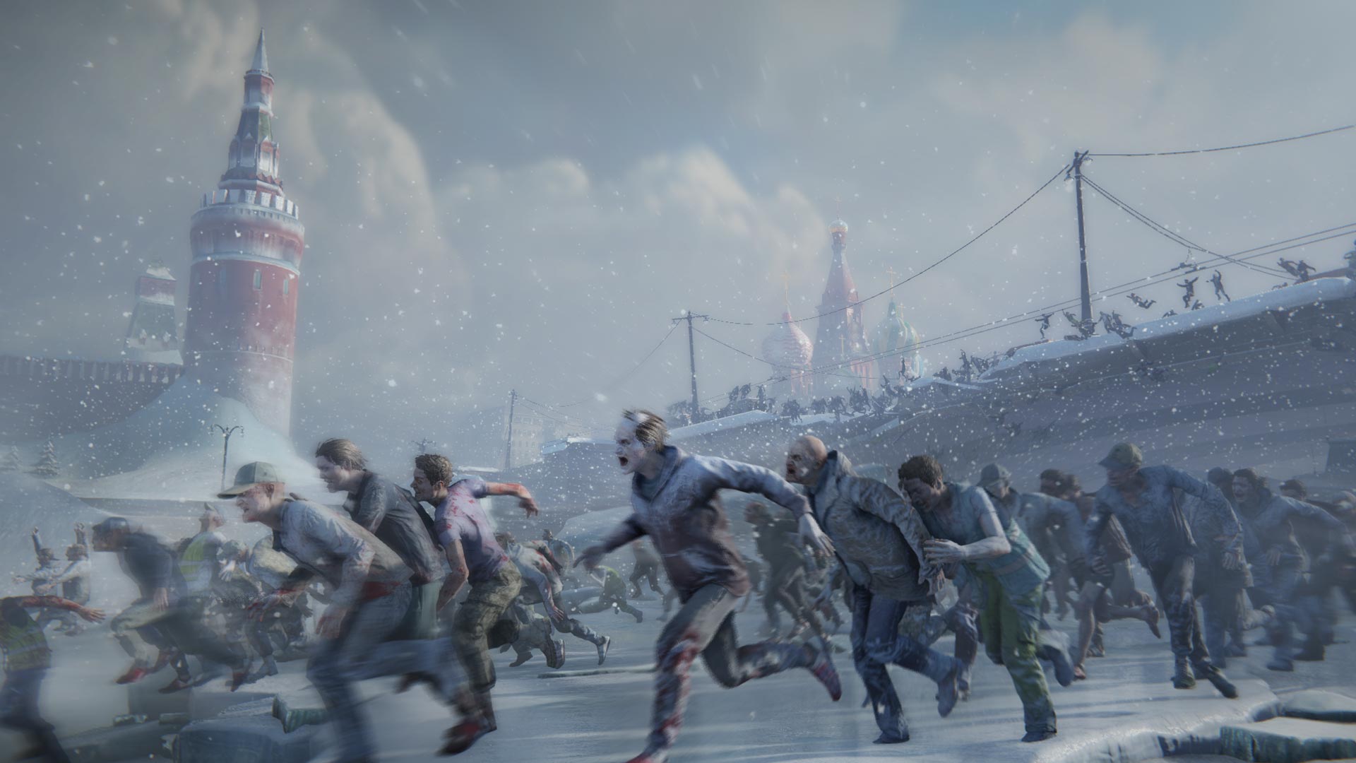 Zombies attacking in Moscow.